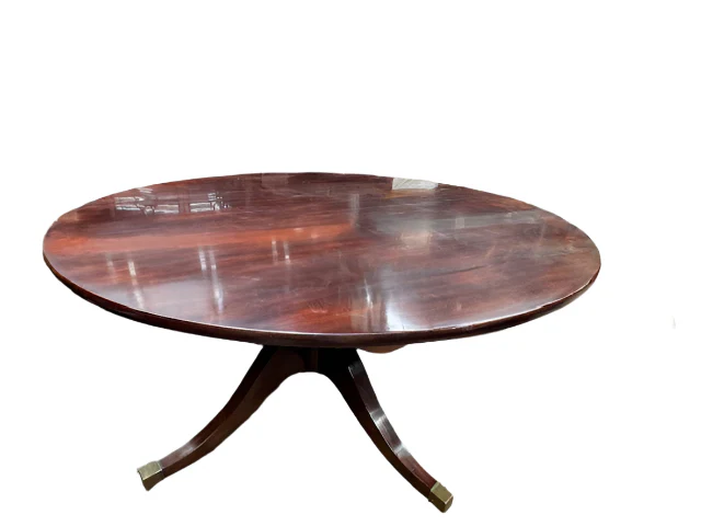AF1-014: ANTIQUE EARLY 20th CENTURY ENGLISH REGENCY STYLE MAHOGANY 60" DIAMETER DINING TABLE - Image 12