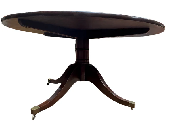 AF1-014: ANTIQUE EARLY 20th CENTURY ENGLISH REGENCY STYLE MAHOGANY 60" DIAMETER DINING TABLE - Image 13