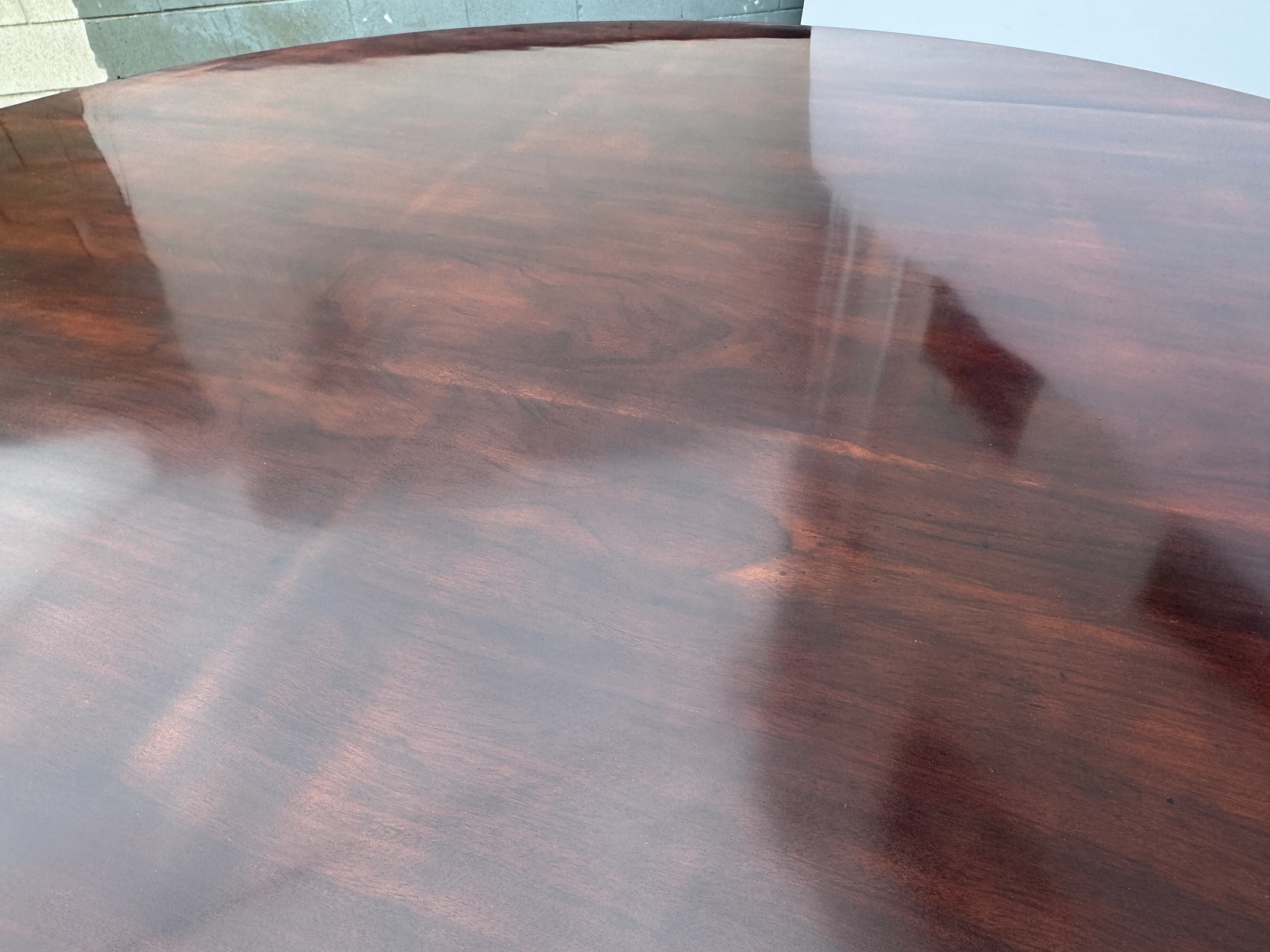 AF1-014: ANTIQUE EARLY 20th CENTURY ENGLISH REGENCY STYLE MAHOGANY 60" DIAMETER DINING TABLE - Image 17