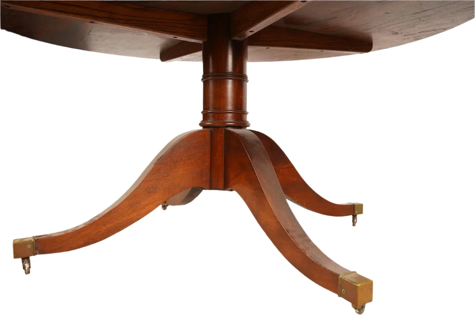 AF1-014: ANTIQUE EARLY 20th CENTURY ENGLISH REGENCY STYLE MAHOGANY 60" DIAMETER DINING TABLE - Image 4