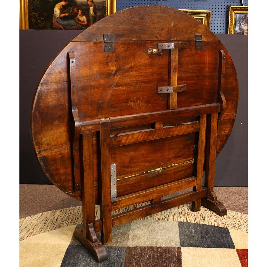 AF1-124: Antique Period French Provincial Walnut Tilt Top Wine Table Mid 18th C - Image 4