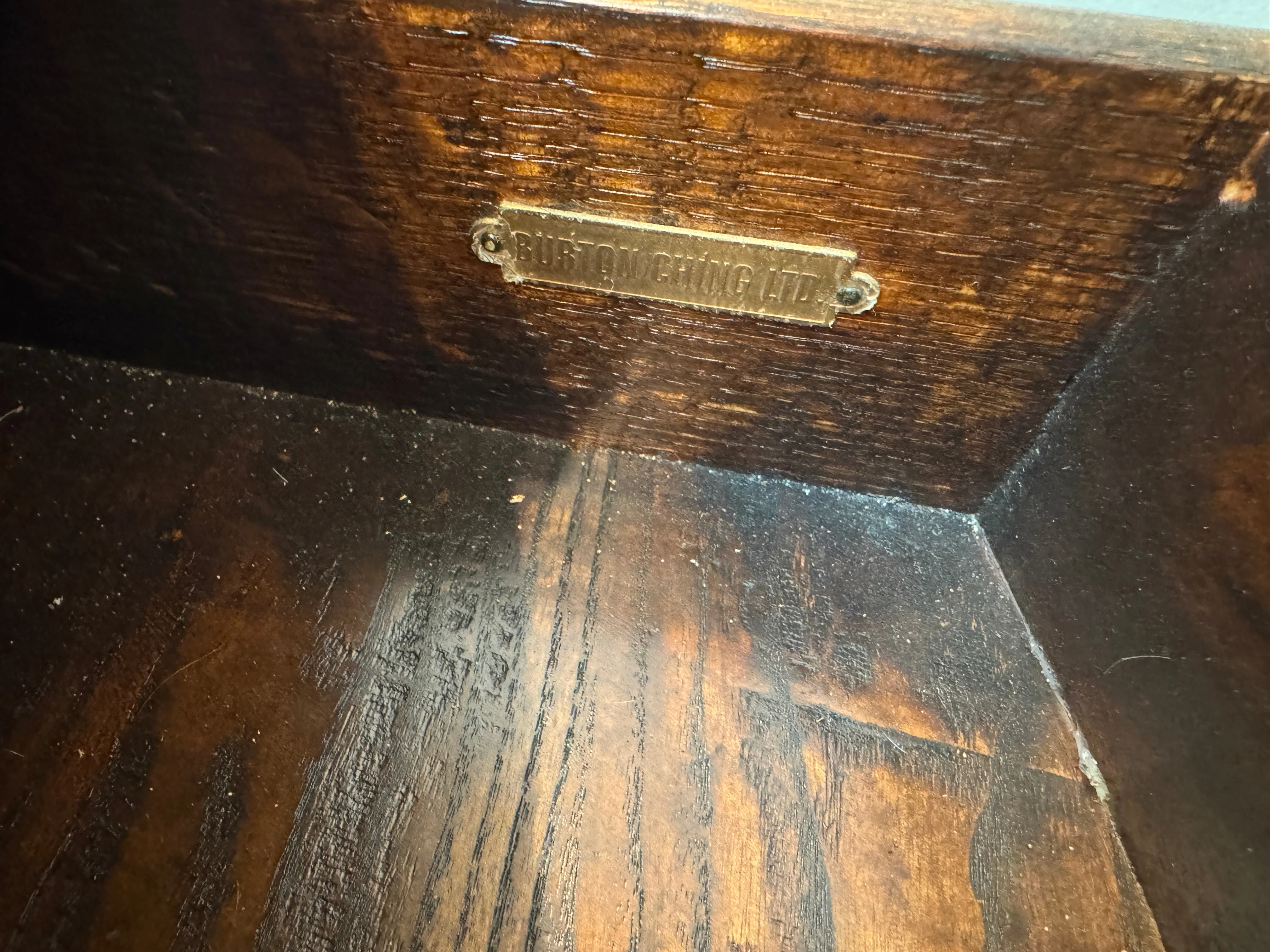 AF1-134: Burton Ching Georgian Mahogany Rent Table With Tooled Leather Top Late 20th Century - Image 8