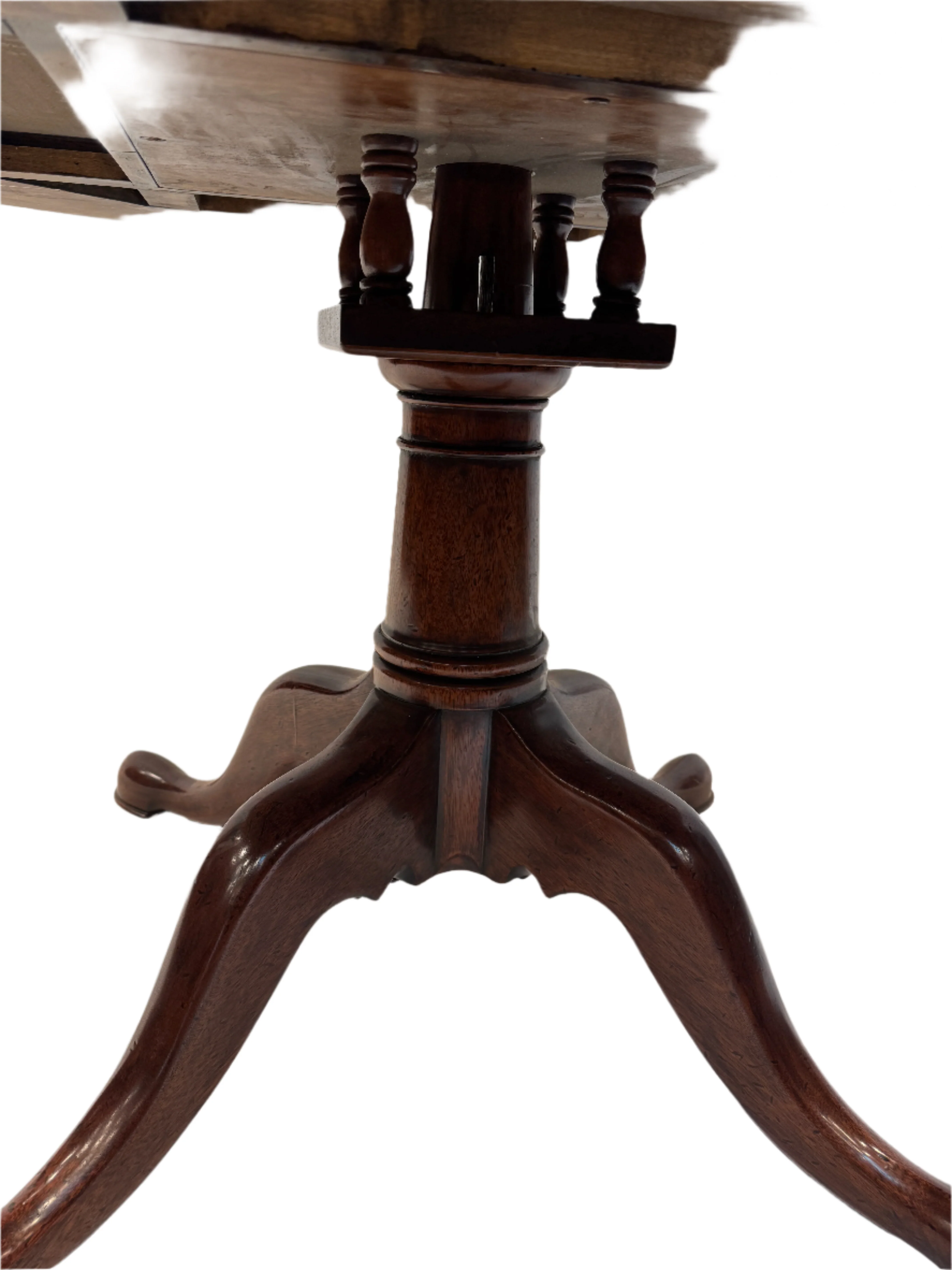 AF1-134: Burton Ching Georgian Mahogany Rent Table With Tooled Leather Top Late 20th Century - Image 9