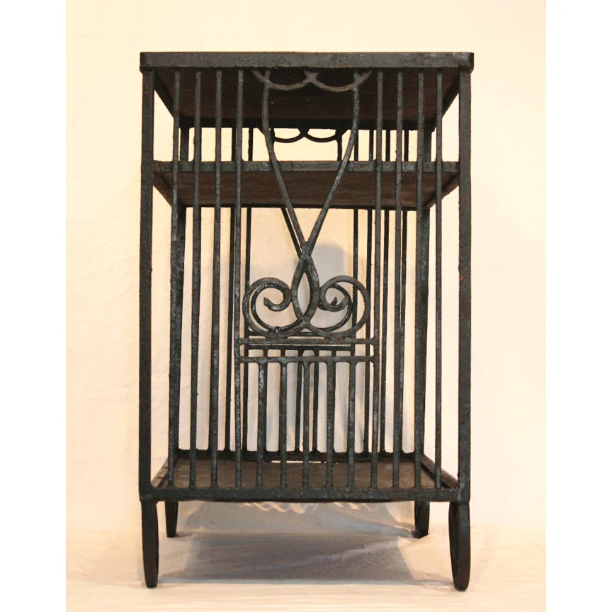 AF1-167:  Antique Circa 1920 Art Deco Hand Forged Wrought Iron Side Table - Image 3