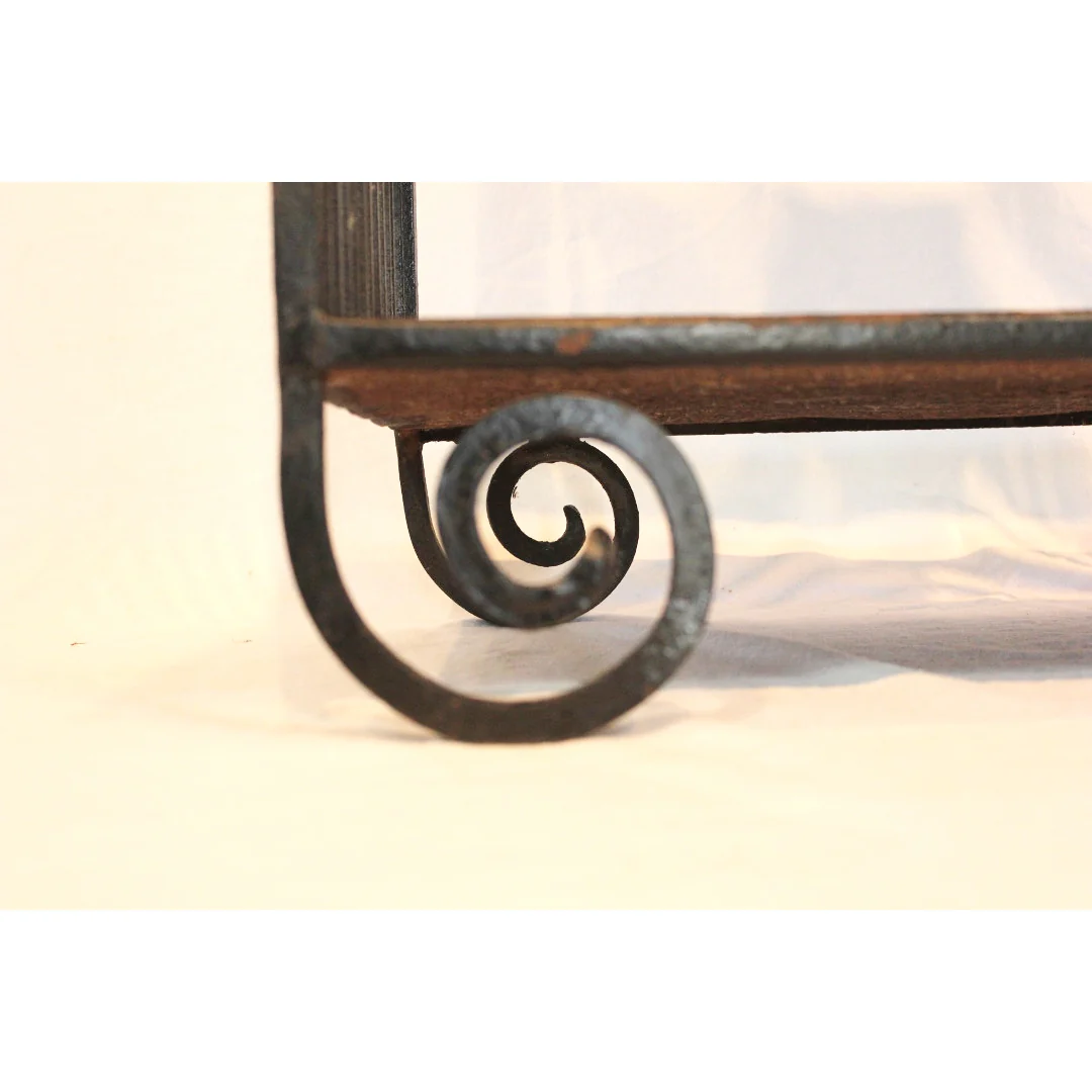 AF1-167:  Antique Circa 1920 Art Deco Hand Forged Wrought Iron Side Table - Image 4