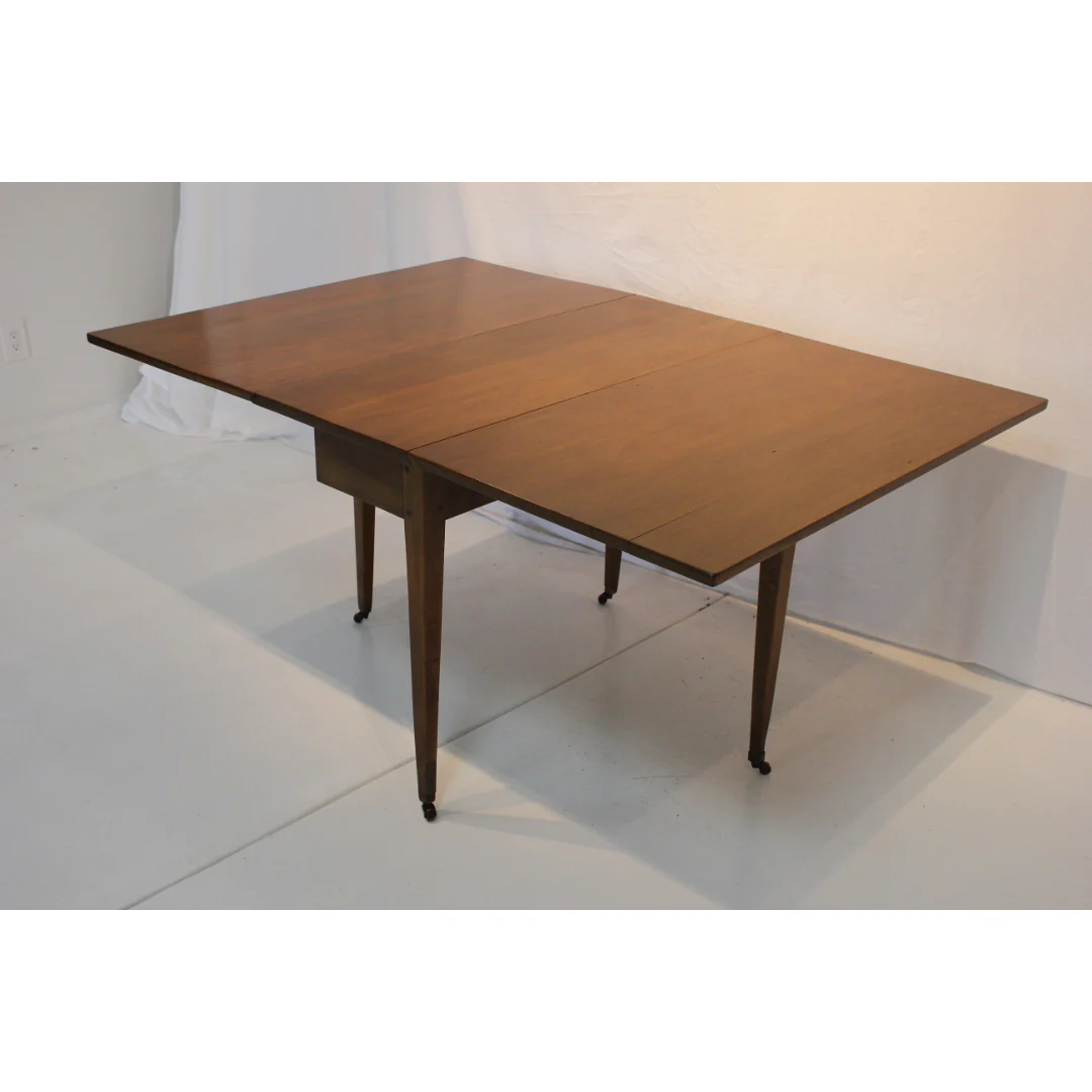 AF1-245: Antique Early 19th Century American Federal Mahogany Drop-Leaf Table on Casters - Image 3