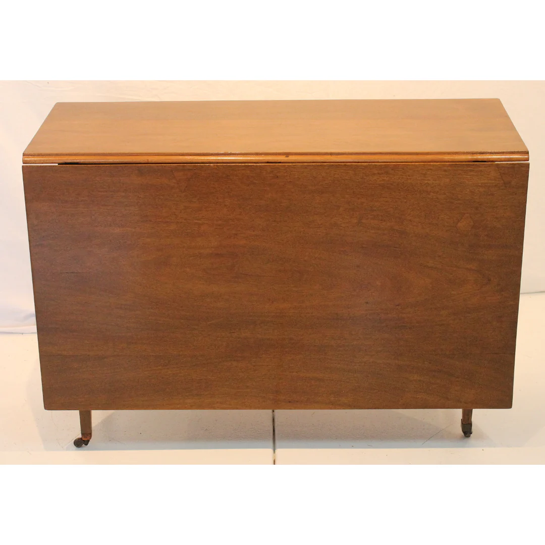 AF1-245: Antique Early 19th Century American Federal Mahogany Drop-Leaf Table on Casters - Image 7