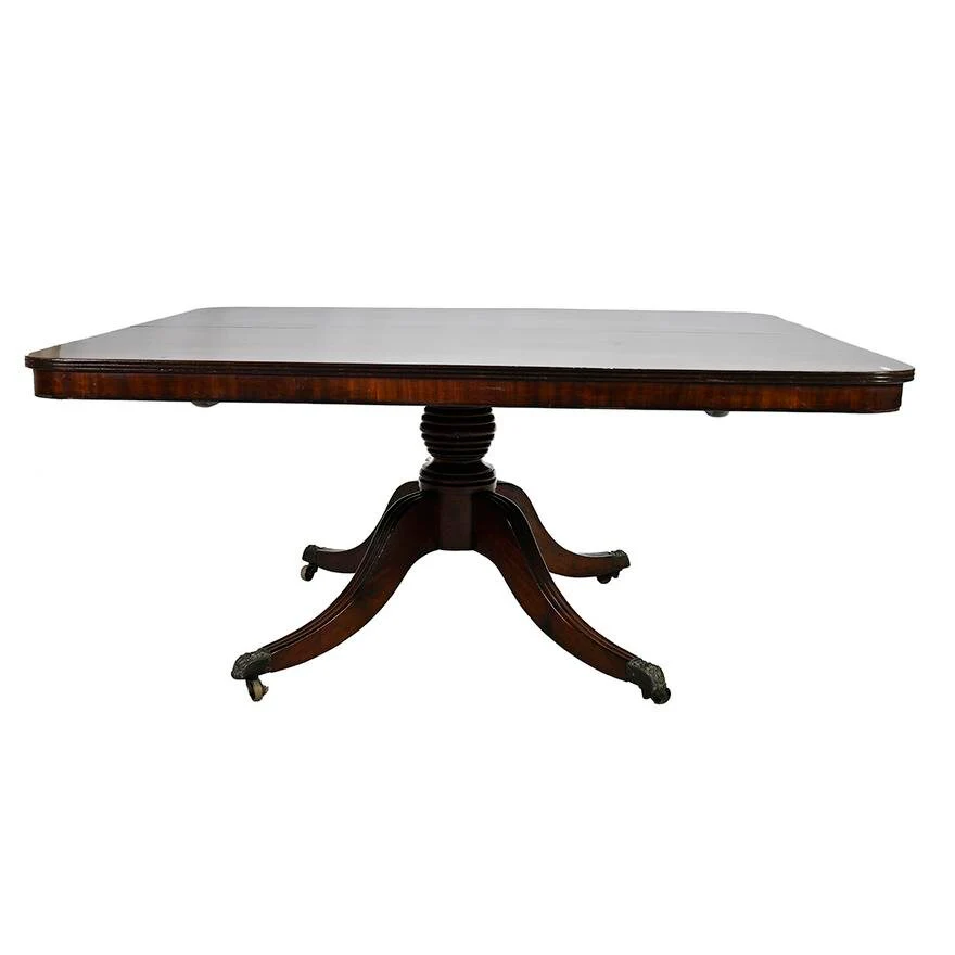 AF1-270: Antique Early 19th Century American Federal Mahogany Single  Pedestal Breakfast Table - Image 3