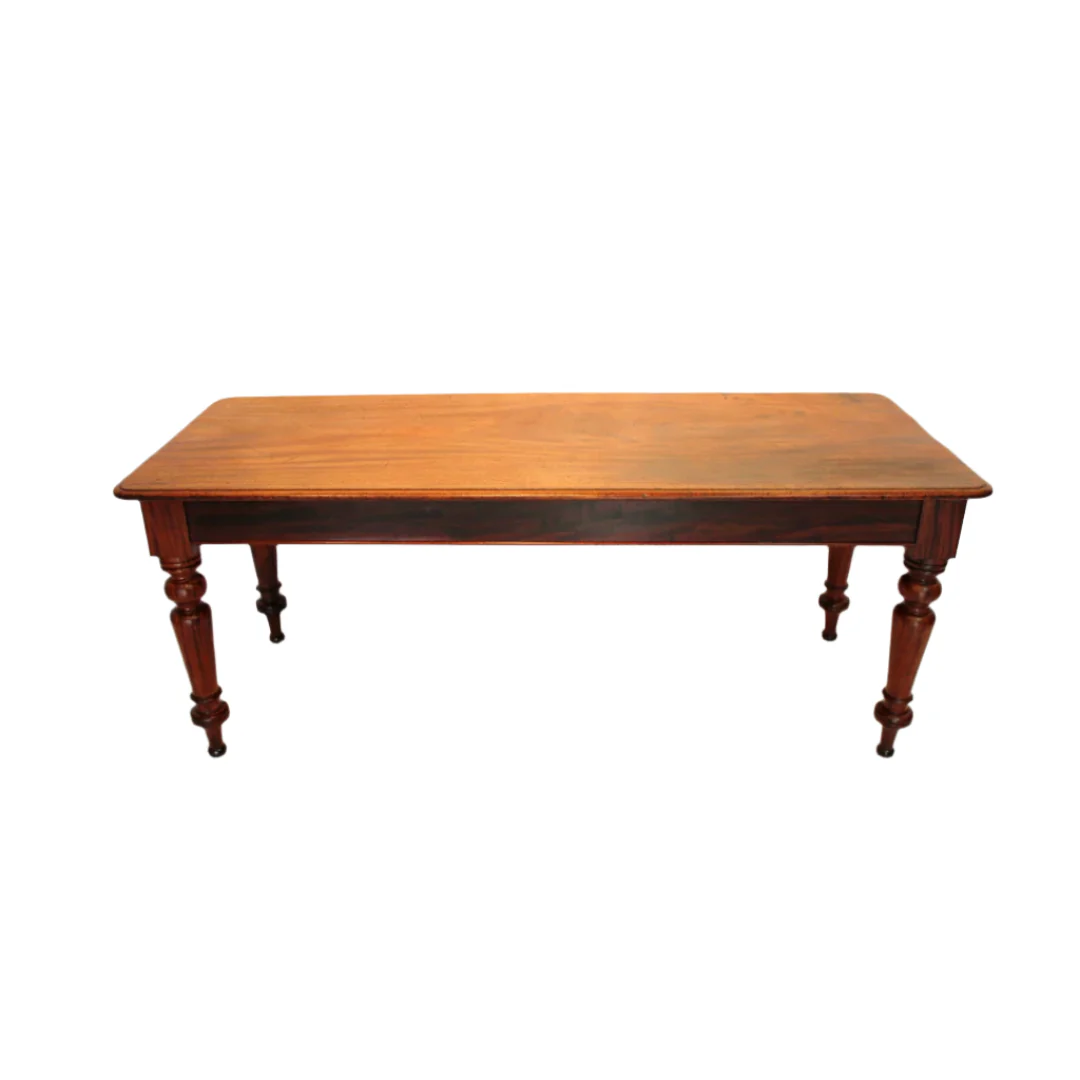 AF1-320: Antique American Classical Single Plank Mahogany Farm Table Mid 19th Century - Image 12