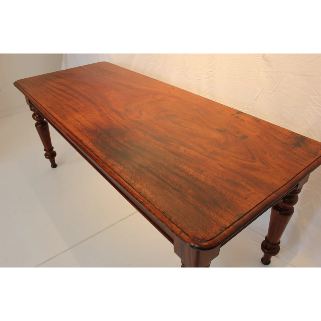 AF1-320: Antique American Classical Single Plank Mahogany Farm Table Mid 19th Century - Image 15