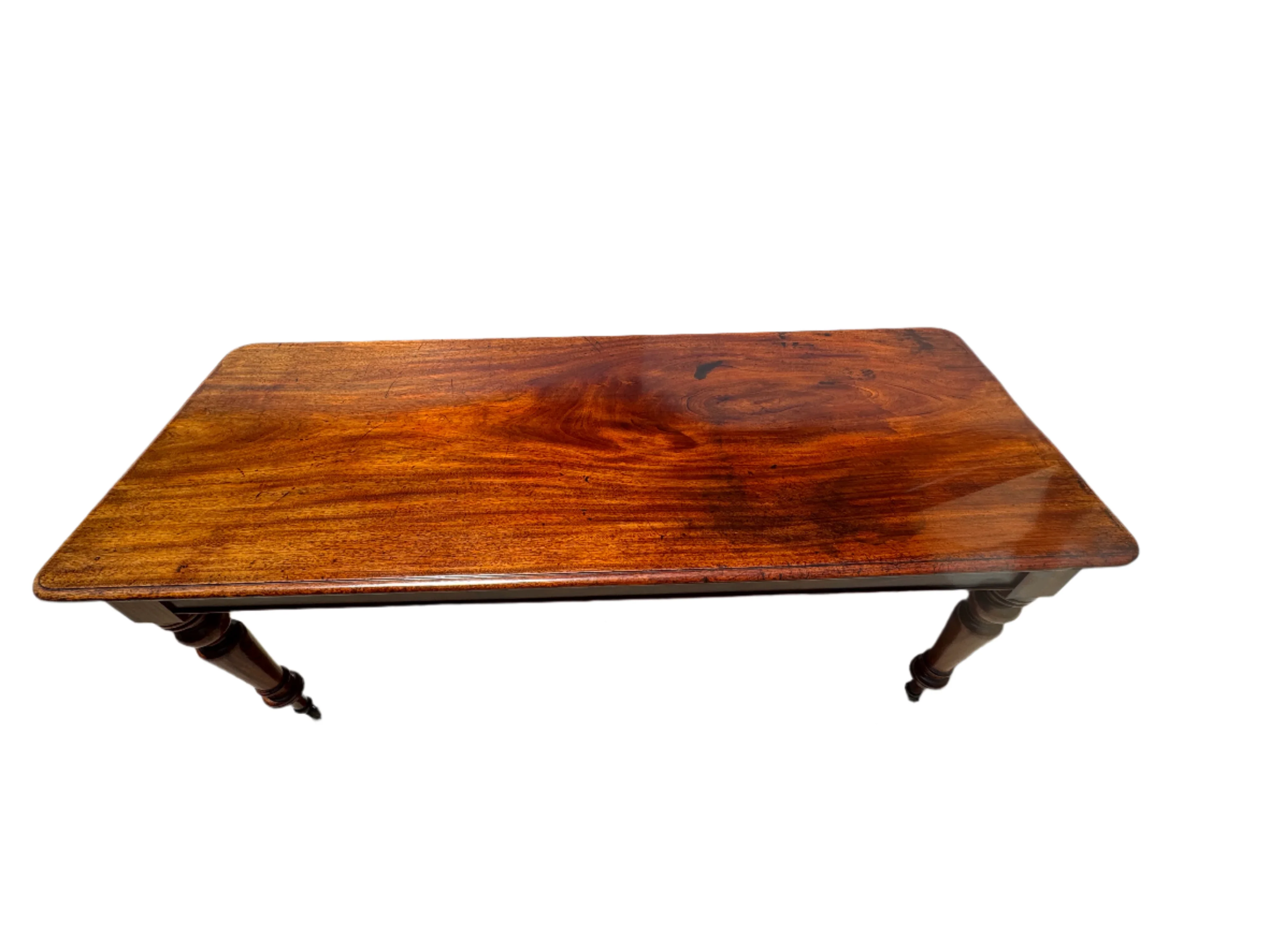 AF1-320: Antique American Classical Single Plank Mahogany Farm Table Mid 19th Century - Image 3