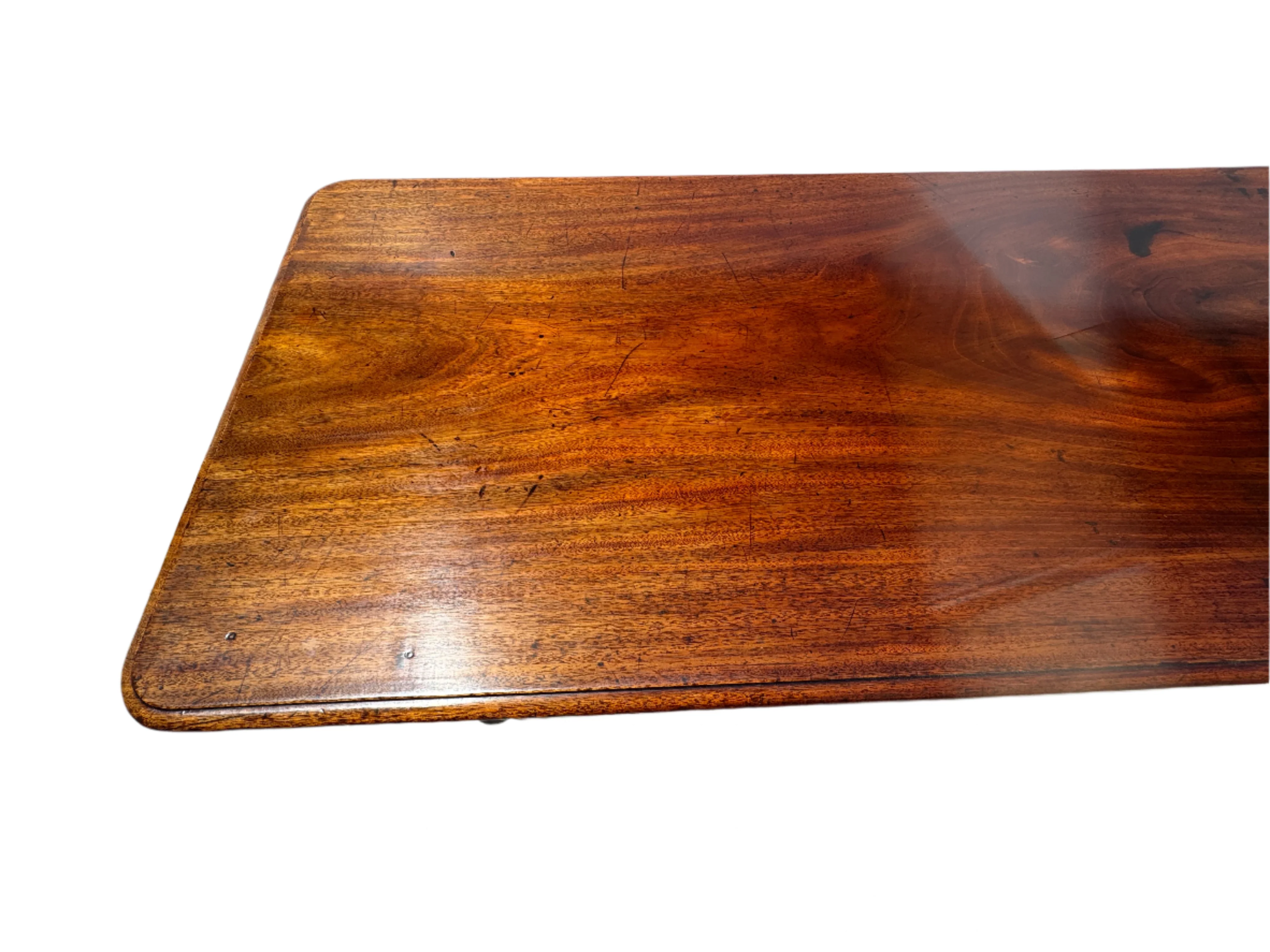 AF1-320: Antique American Classical Single Plank Mahogany Farm Table Mid 19th Century - Image 9