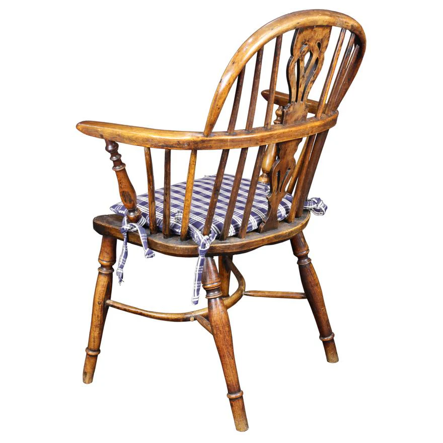 AF2-202: Antique Set of 8 Early 19th Century American Sack Back Windsor Arm Chairs - Image 4