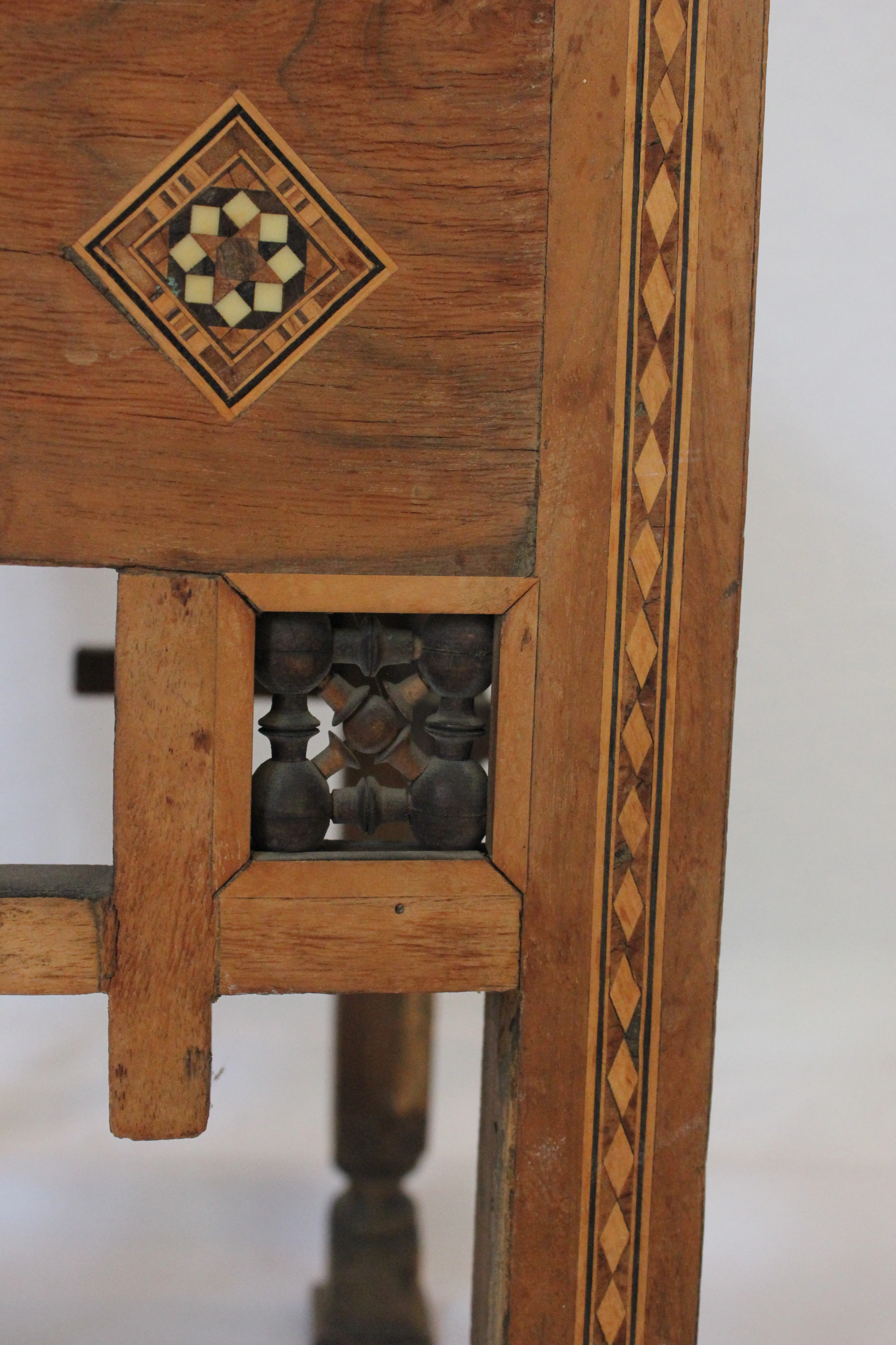 AF2-227: Antique Late 19th Century Moroccan Stool with Hand Knotted Rug Upholstery - Image 7