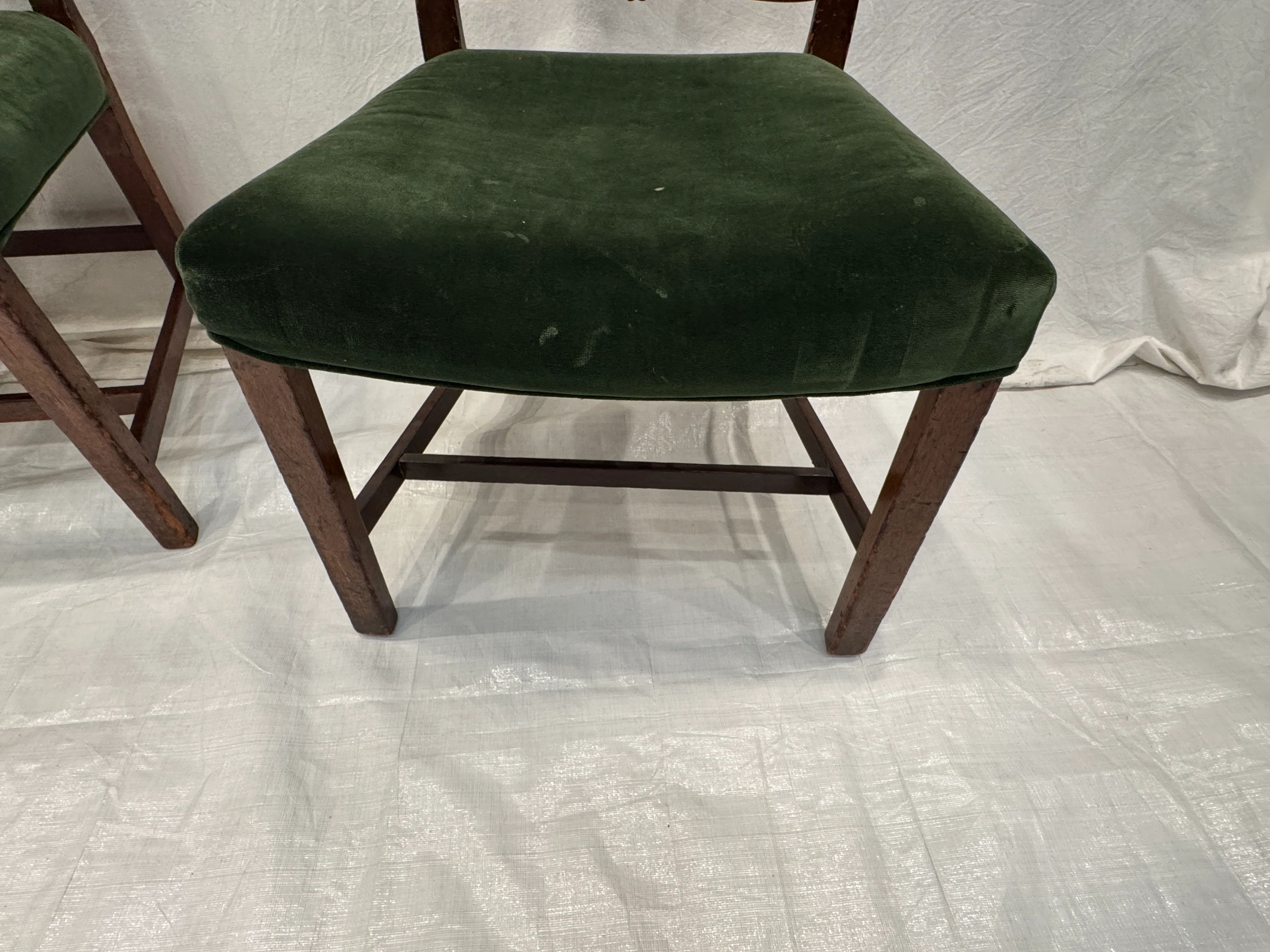 AF2-610: Antique Set of 4 American Federal Mahogany Ladder-Back Side Chairs Early 19th Century - Image 7