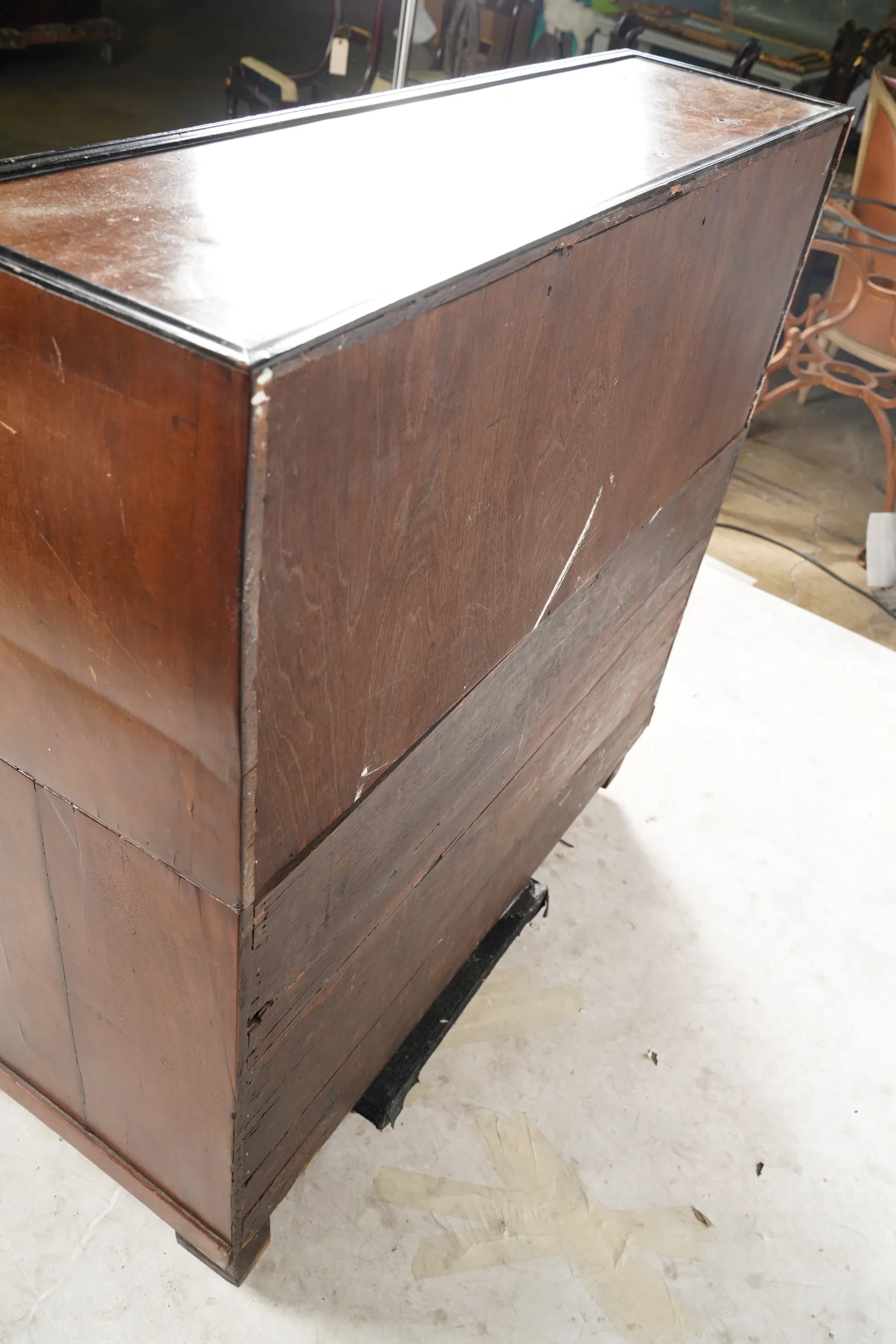 AF5-024: Antique Circa 1815 French Bourbon Restoration Flame Mahogany Cylinder Desk - Image 10