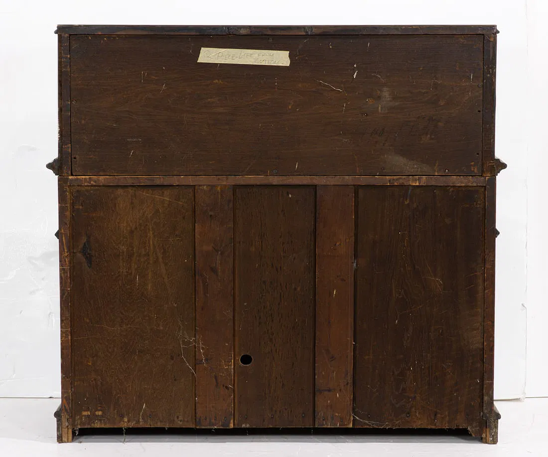 AF5-052: Antique American Victorian Rosewood Birdseye Maple Secretary Bookcase - Image 6