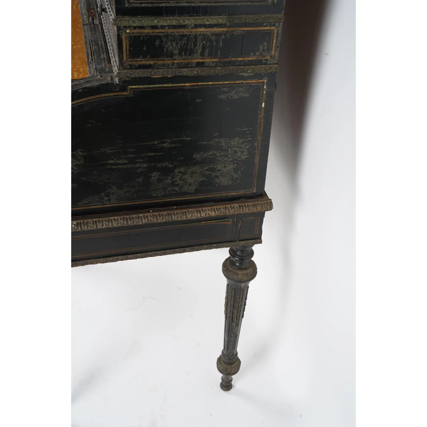 AF5-207: ANTIQUE MID 19TH CENTURY NAPOLEON III INLAID EBONIZED BUREAU À CYLINDRE - Image 4