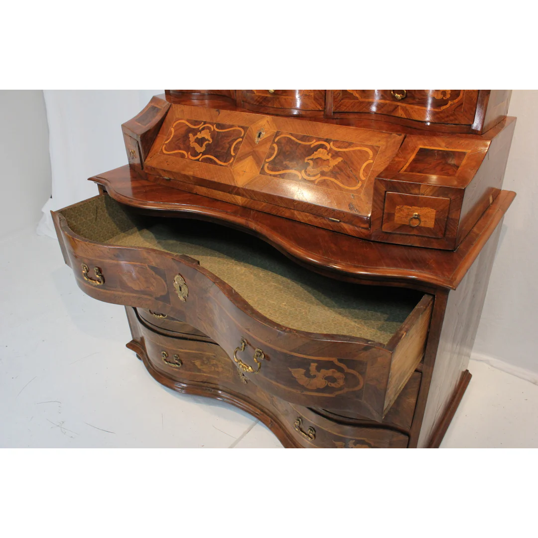 AF5-332: Antique Late 18th Century Dutch Marquetry Bombe Secrétaire - Image 10