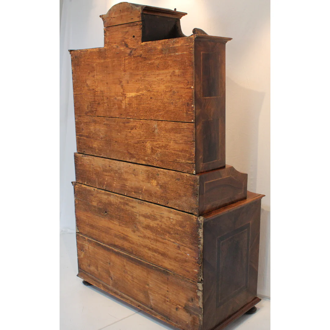 AF5-332: Antique Late 18th Century Dutch Marquetry Bombe Secrétaire - Image 12