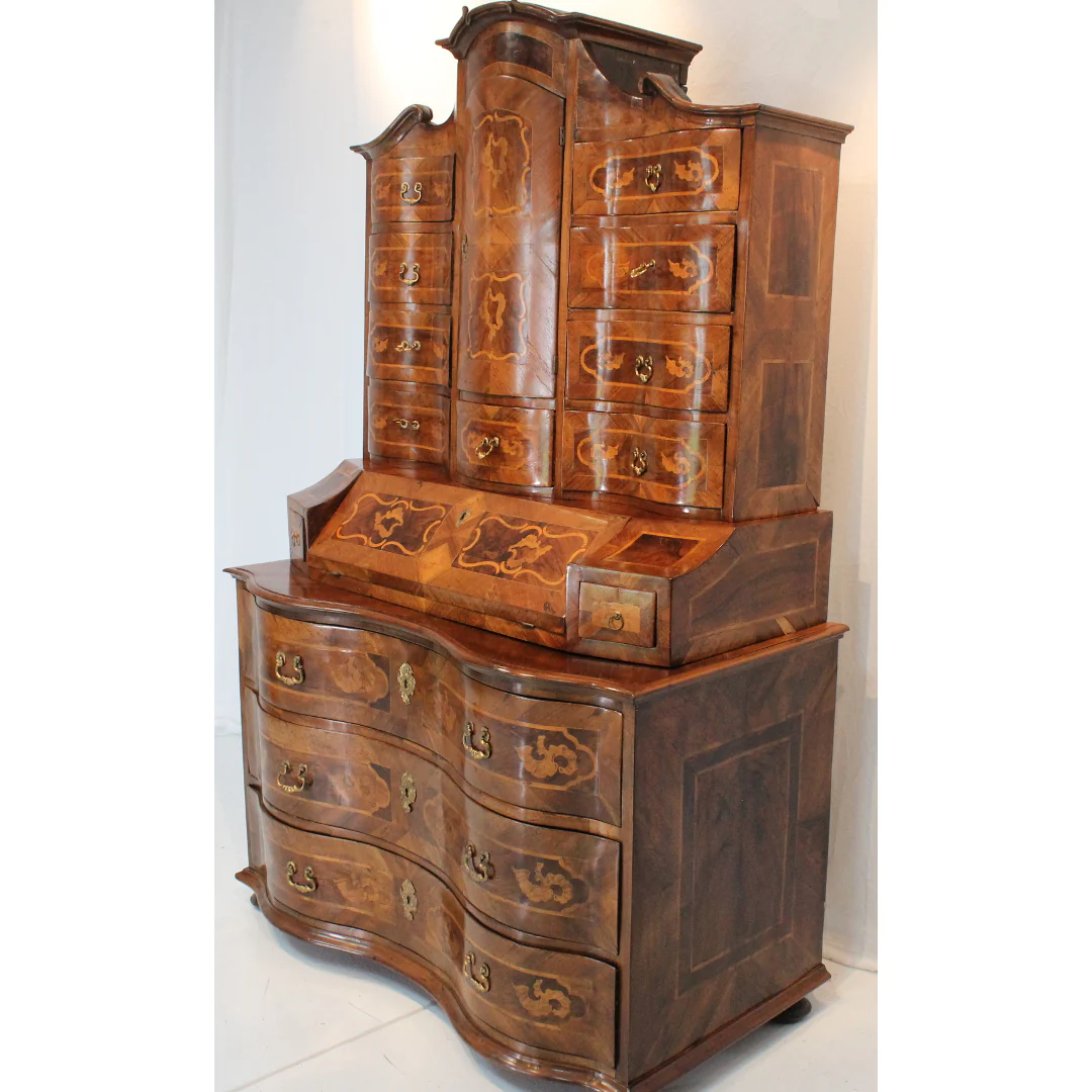 AF5-332: Antique Late 18th Century Dutch Marquetry Bombe Secrétaire - Image 3