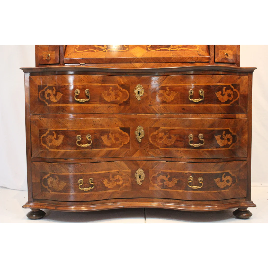 AF5-332: Antique Late 18th Century Dutch Marquetry Bombe Secrétaire - Image 4