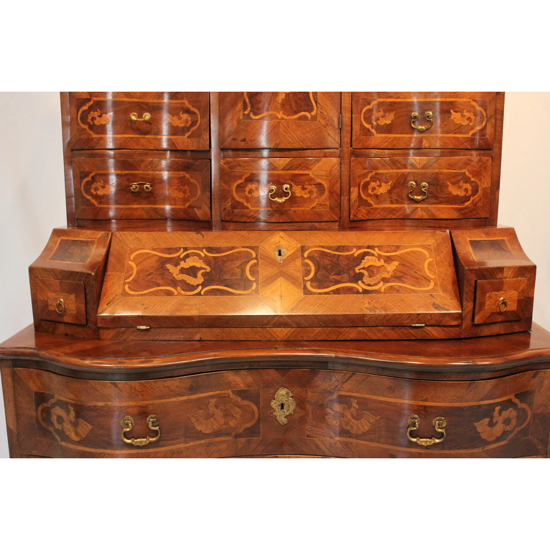 AF5-332: Antique Late 18th Century Dutch Marquetry Bombe Secrétaire - Image 5