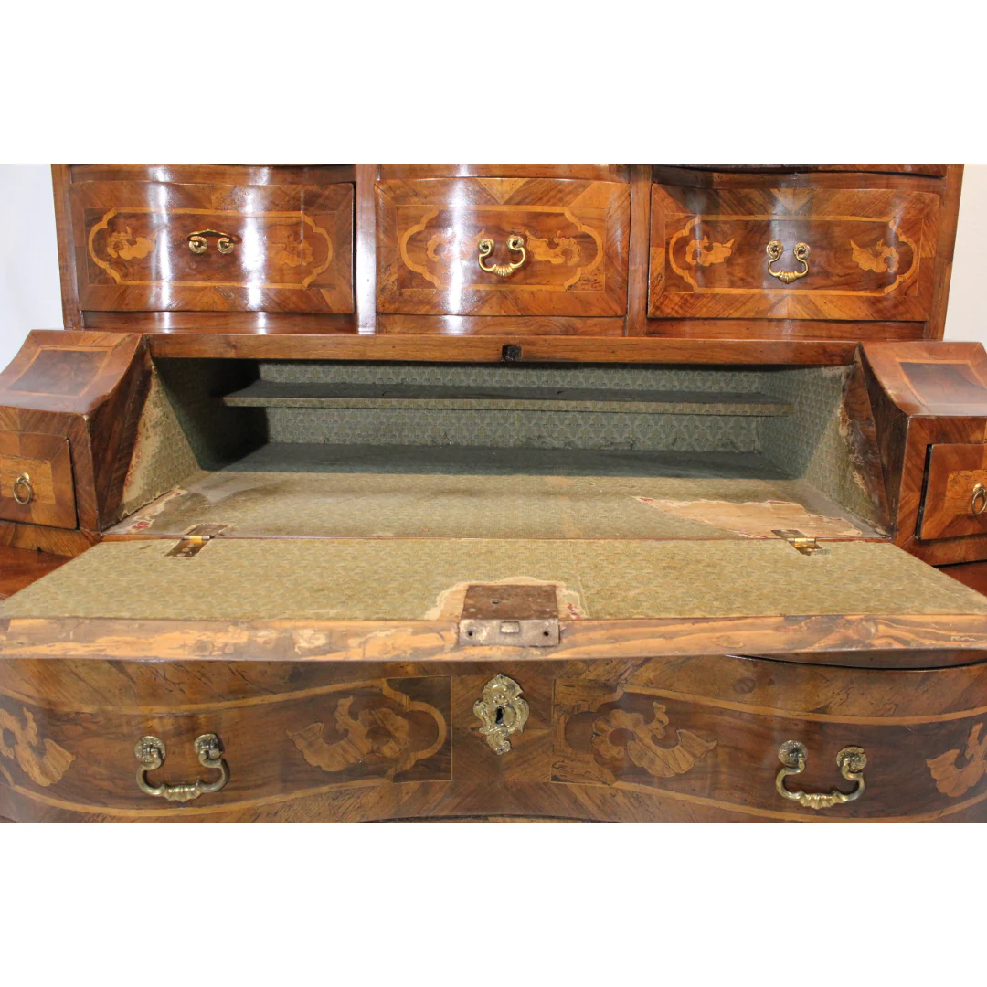 AF5-332: Antique Late 18th Century Dutch Marquetry Bombe Secrétaire - Image 9