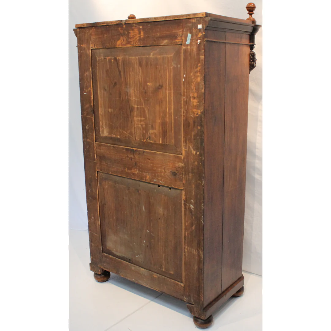 AF5-336: Antique Early 19th Century German Burled Walnut Drop Front Secretaire Abattant w Inlay - Image 13