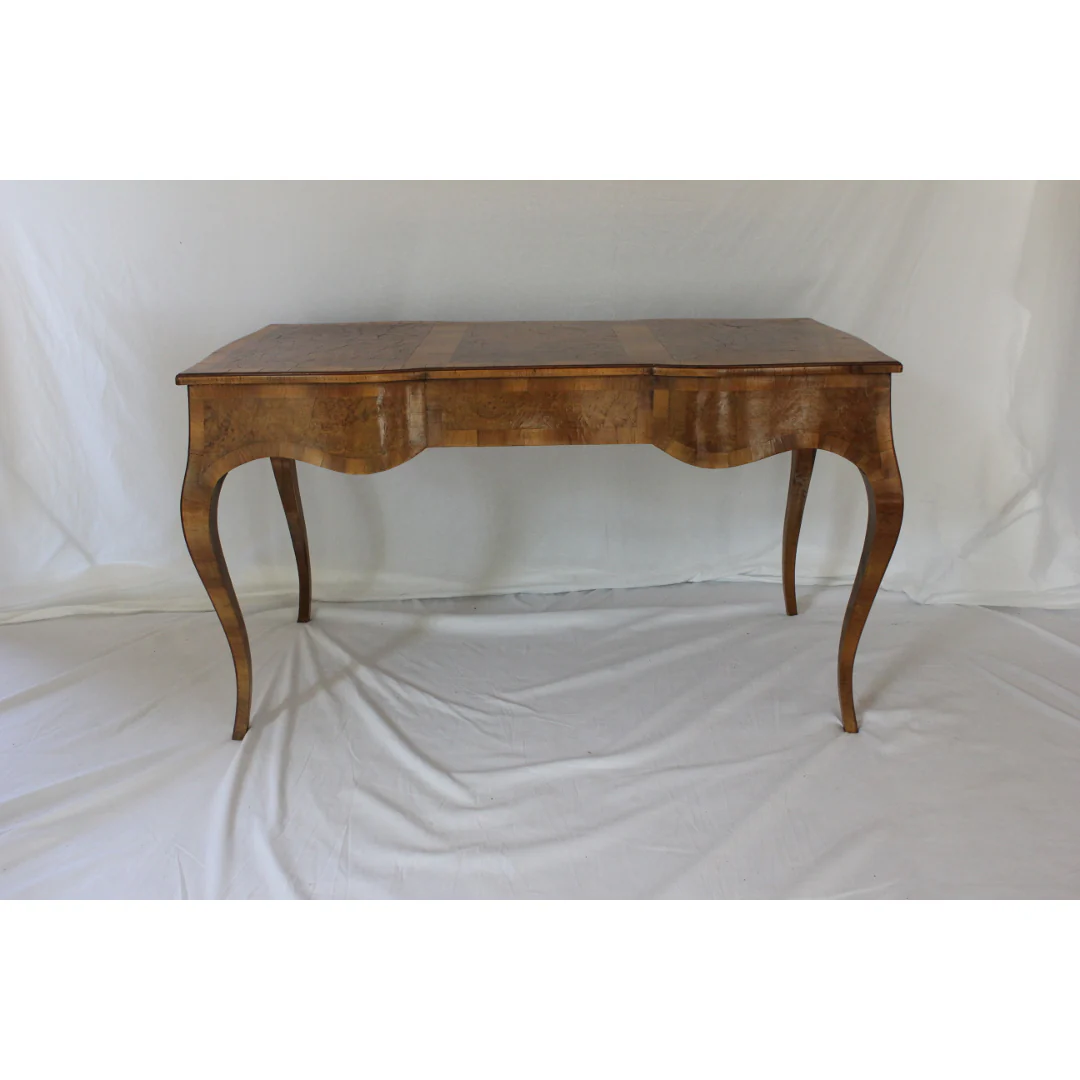 AF5-364 - Antique Late 19th C French Louis XV Style Highly Figured Veneer Bureau Plat Desk - Image 5