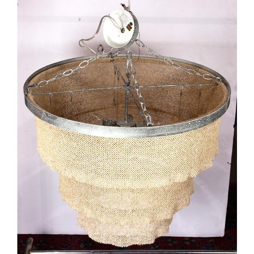 AL1-023: Late 20th Century Modernist Beaded Waterfall Chandelier - Image 3