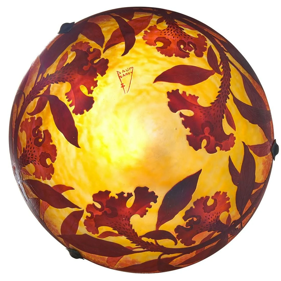 AL1-047: Antique Daum Nancy Early 20th Century Art Nouveau Plafonniere - Image 3