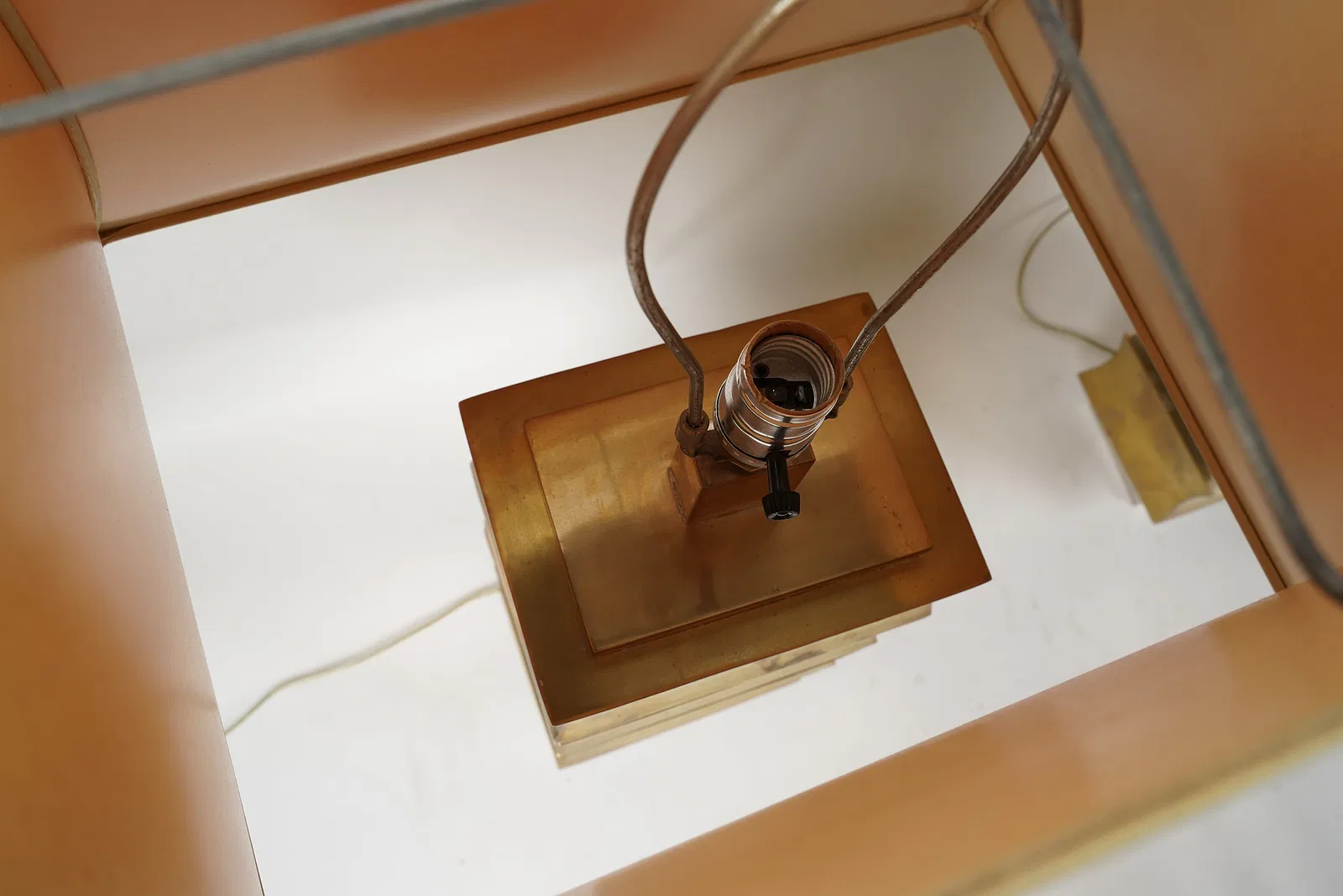 AL2-058: Robert Kuo Pair of Sculptural Brass Lamps With Parchment Shades - Image 10