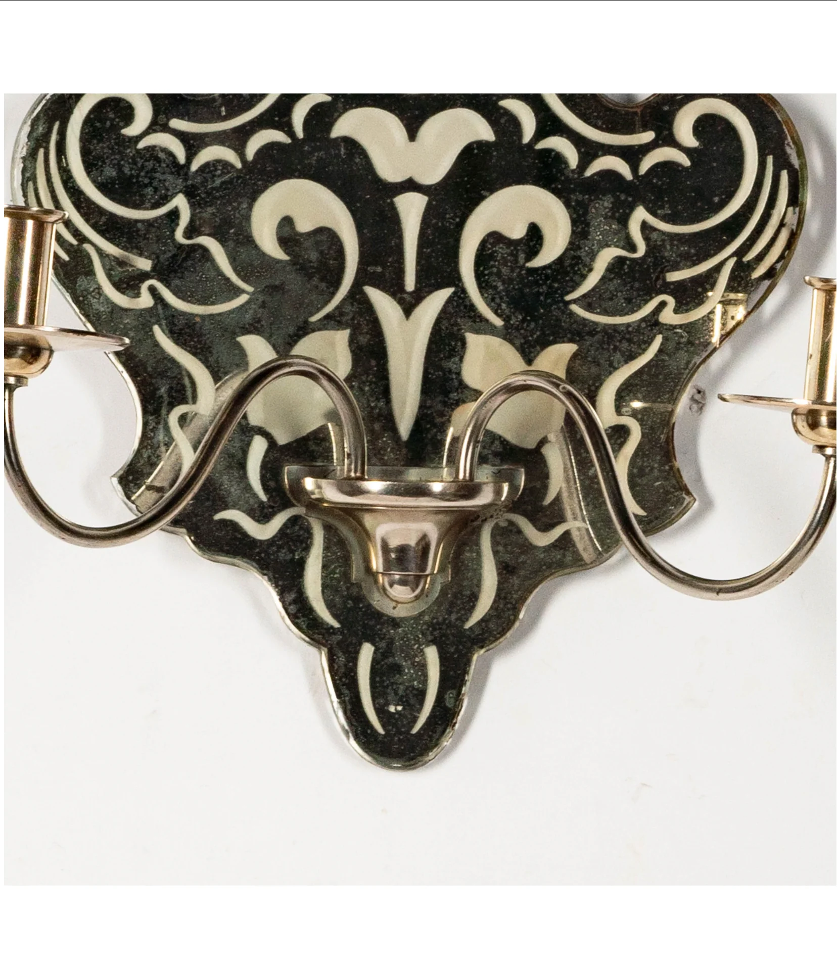 AL3-010: Mid 20th Century Etched Mirror Back Wall Sconces - Image 5