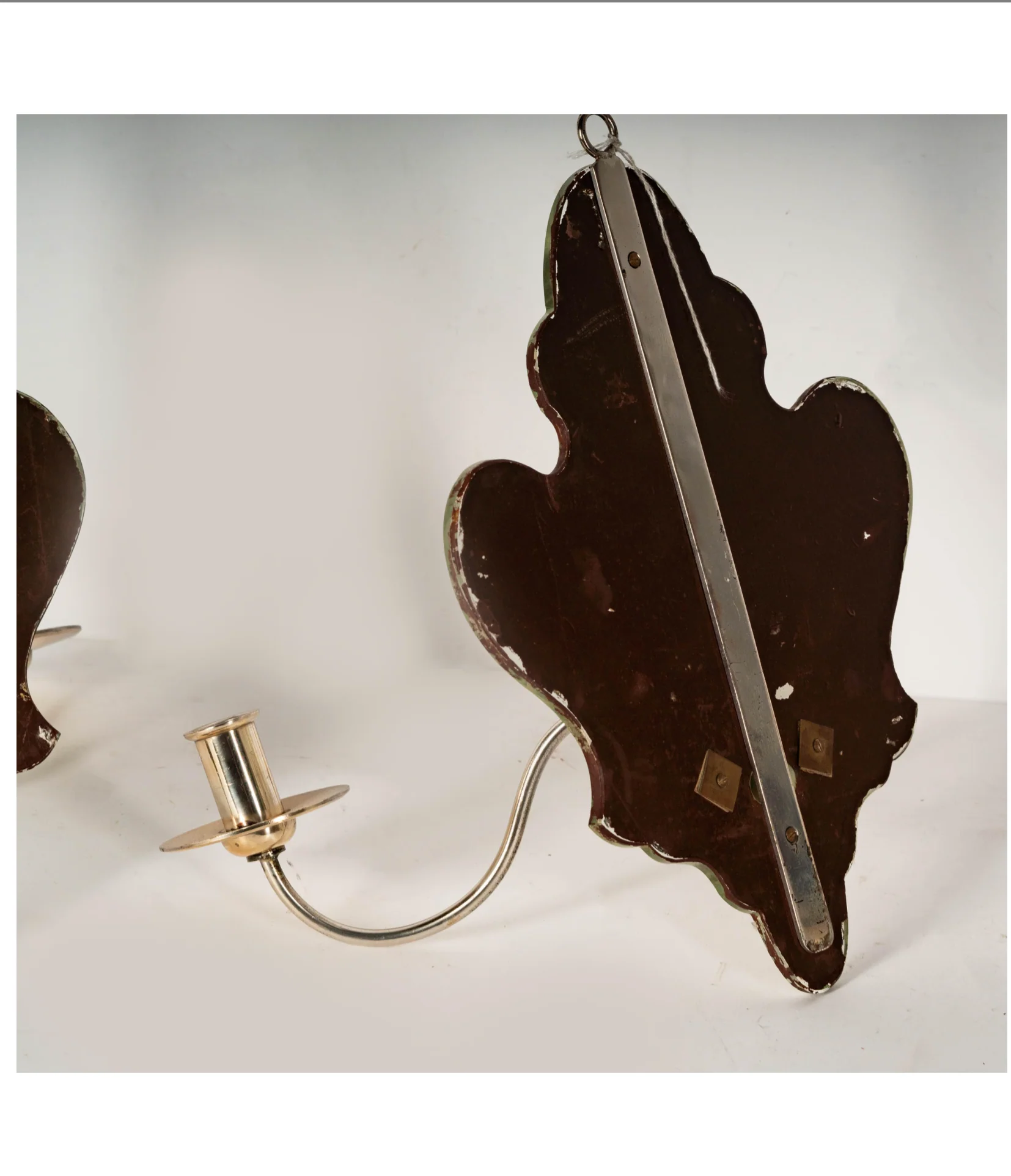 AL3-010: Mid 20th Century Etched Mirror Back Wall Sconces - Image 9